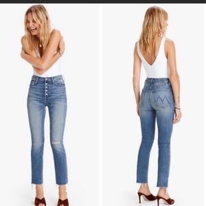 MOTHER Pixie Dazzler Ankle Fray Distressed Jeans in LOVE POP SIZE 23